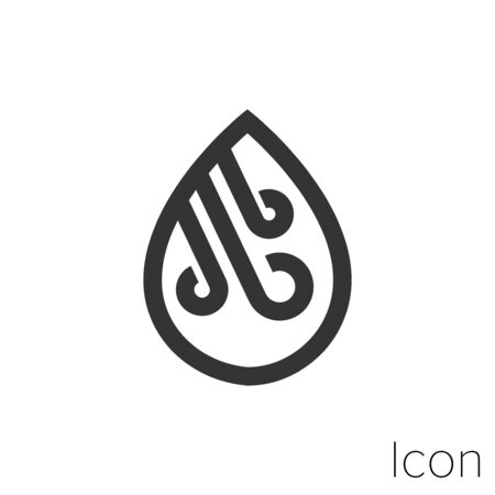 Icon air element in black and white Illustration.のイラスト素材