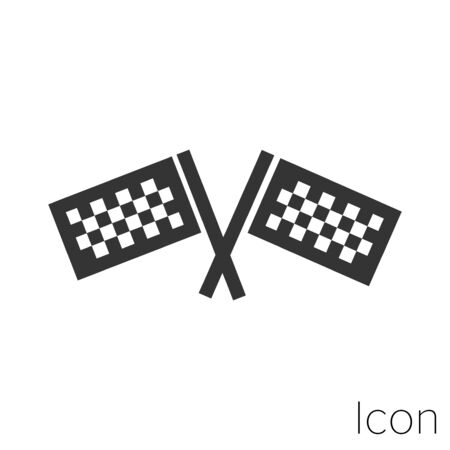 Icon career flags in black and white Illustration.のイラスト素材