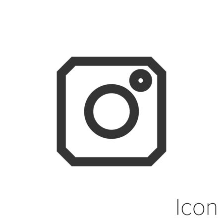 Icon photographic camera in black and white Illustration.のイラスト素材