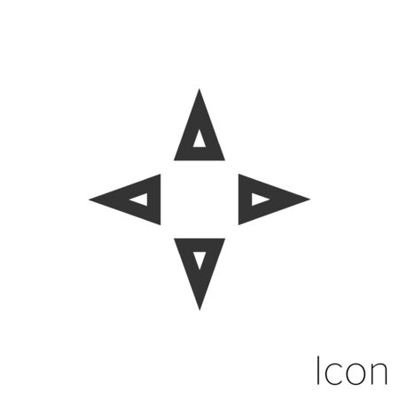 Icon arrow in cardinal points in black and white Illustration.のイラスト素材