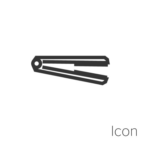 Icon hair straightener in black and white Illustration.のイラスト素材