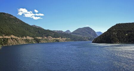 travelling along the lake in the Patagonia