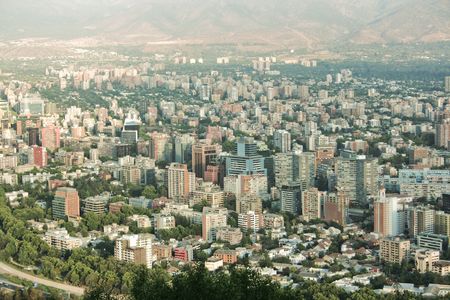 populous city of Santiago, Chileの写真素材