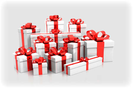 Paper 3d Gift Boxes Set Illustrationの写真素材