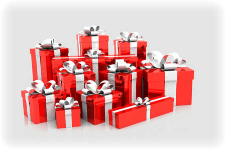 Paper 3d Gift Boxes Set Illustrationの写真素材