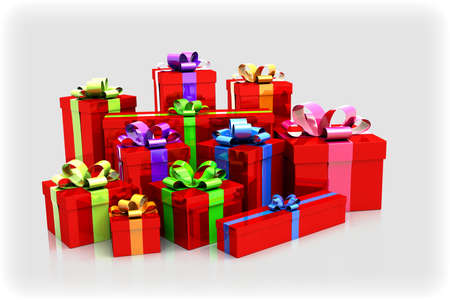 Paper 3d Gift Boxes Set Illustrationの写真素材