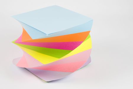 Colorful postit sticky notes studio isolated on white background