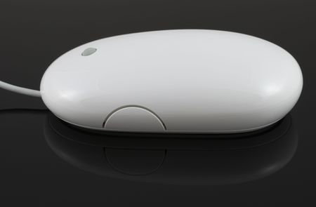 White computer mouse arranged on white backgroundの写真素材