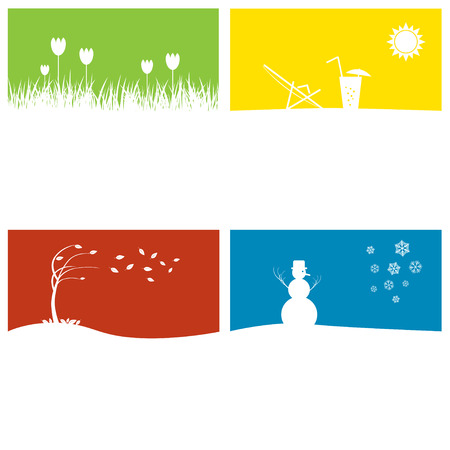 Vector illustration - four season concept with copyspaceのイラスト素材