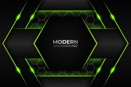 Premium Modern Green and Dark Backgroundのイラスト素材