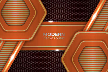 Modern Luxury Golden Diagonal Background with Glow Effectのイラスト素材