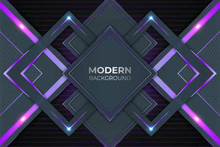 Futuristic Abstract Geometric Purple Glow in the Dark Backgroundのイラスト素材