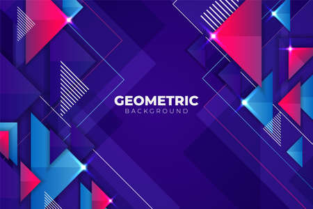 Abstract Geometric Triangle Glow Blue and Pink Background with Diagonal Linesのイラスト素材