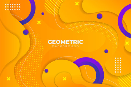 Abstract Gradient Geometric Fluid Yellow and Blue Background with Wavy Linesのイラスト素材