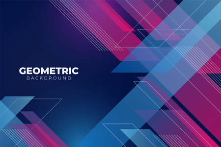 Abstract Shiny Geometric Diagonal Gradient Blue and Pink Background with Linesのイラスト素材