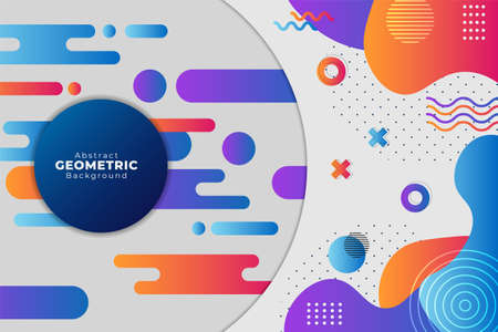 Abstract Modern Geometric Shape Background with Dynamic Colorful Fluidのイラスト素材
