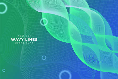 Wavy Lane Diagonal Gradient Abstract Background Green and Blue with Shiny Circleのイラスト素材