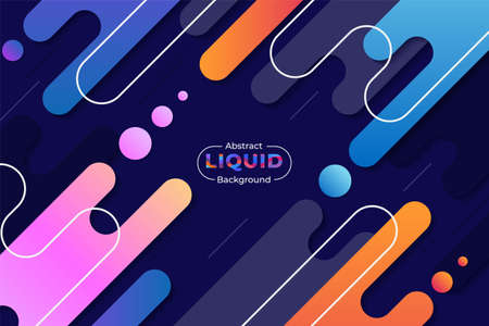 Abstract Fluid Colorful Liquid Shape with Circle and Lines Backgroundのイラスト素材