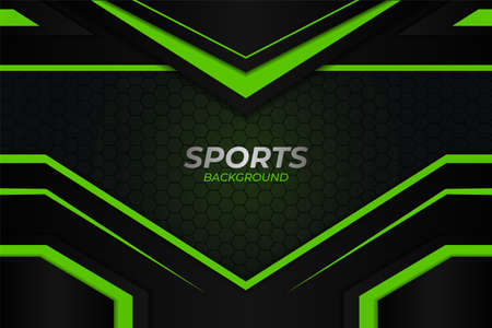 Sports Modern Style Green Glow In The Dark Background with Hexagon Patternのイラスト素材