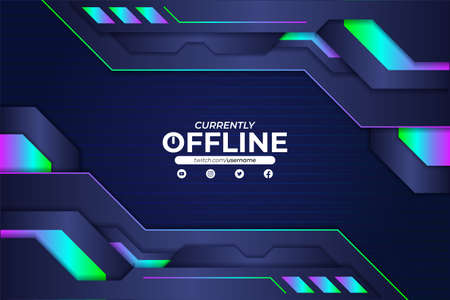 Futuristic Gaming Twitch Currently Offline Banner Concept Colorful Backgroundのイラスト素材