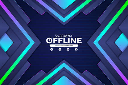Currently Offline Twitch Gaming Modern Banner Concept Colorful Backgroundのイラスト素材