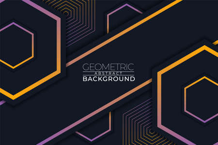 Abstract Modern Geometric Diagonal Overlapped Gradient Orange and Purple with Dark Backgroundのイラスト素材