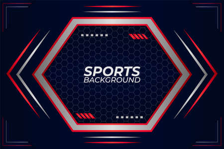 Abstract Modern Sports Hexagon Blue White and Red Background