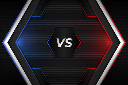 Versus Sports Battle Competition Glow Geometric Red and Blue on Dark Backgroundのイラスト素材