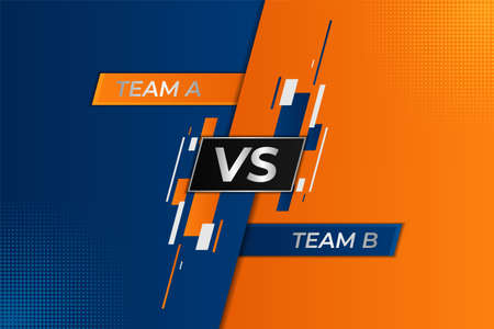 Modern Versus Sports Battle Competition Minimalist Diagonal Blue and Orange Background