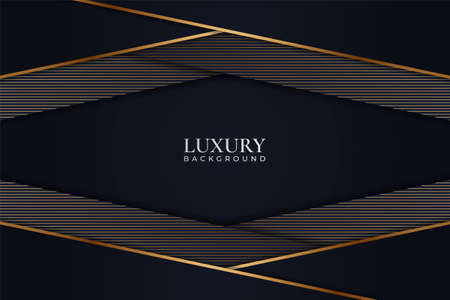 Modern Elegant Diagonal Overlapped Navy with Golden Luxury Dark Backgroundのイラスト素材