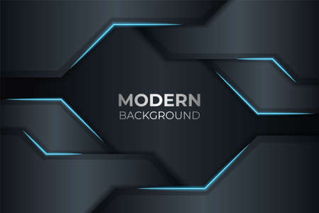 Modern Futuristic Technology Geometric Elegant Blue in Navy Backgroundのイラスト素材