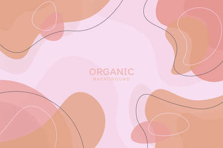 Abstract Organic Shape Hand Drawn Aesthetic Pink Minimalist Backgroundのイラスト素材