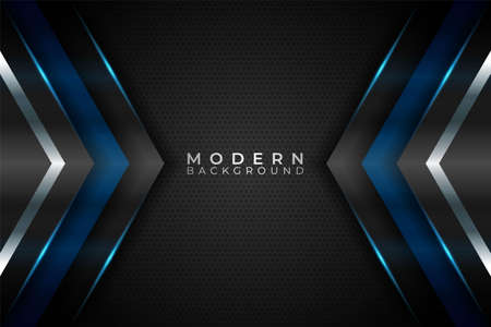 Modern Abstract Background Arrow Metallic Shiny Blueのイラスト素材