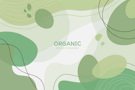 Abstract Organic Shape Hand Drawn Green Minimal Background