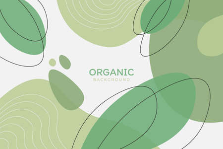 Abstract Organic Shape Hand Drawn Aesthetic Green Minimal Background
