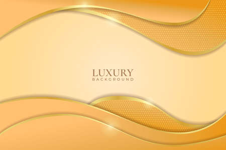 Luxury Background Soft Shiny Golden Dynamic Overlapped Shapeのイラスト素材