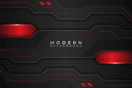 Modern Background Realistic Metallic Technology Glowing Red and Darkのイラスト素材