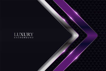 Luxury Background Arrow Shape Glow Purple and Silver in Darkのイラスト素材
