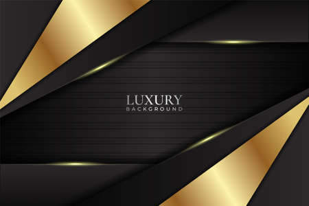 Luxury Background Modern Realistic Minimalist Dark with Shiny Golden Effectのイラスト素材