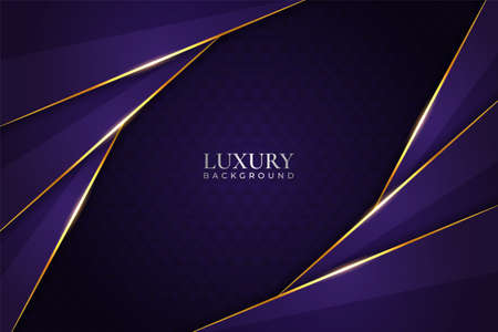 Luxury Background Modern Purple Diagonal Overlapped with Glowing Golden Line Effectのイラスト素材