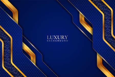 Luxury Background Realistic Diagonal Blue with Golden Glitter Shiny Effectのイラスト素材