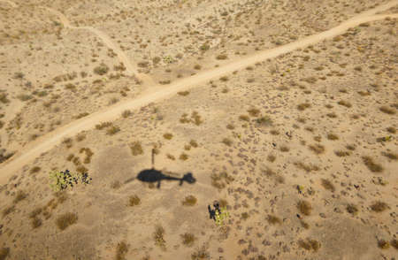 People traveling in a helicopterの写真素材
