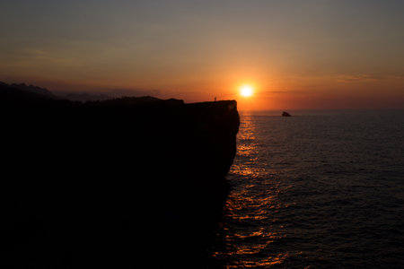Sunset on the cliffs in the north of Spainの写真素材