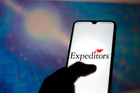June 2, 2020, Brazil. In this photo illustration the Expeditors logo seen displayed on a smartphone.