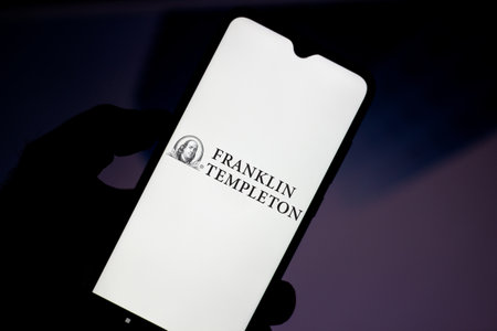 June 8, 2020, Brazil. In this photo illustration the Franklin Resources logo seen displayed on a smartphone.のeditorial素材