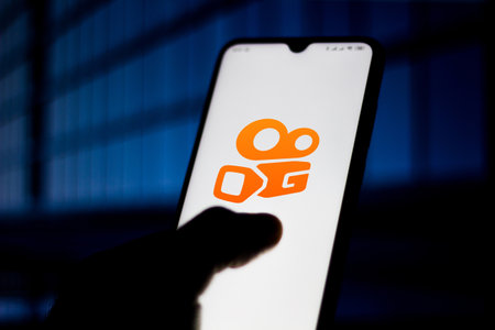 June 16, 2020, Brazil. In this photo illustration the KWAI logo seen displayed on a smartphoneのeditorial素材