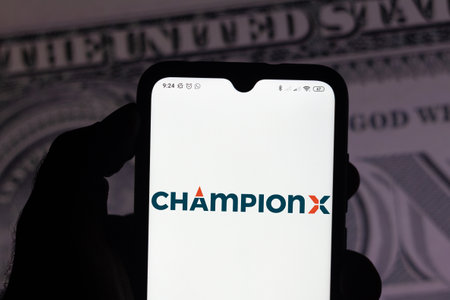 October 9, 2020, Brazil. In this photo illustration the Amkor Technology logo seen displayed on a smartphoneのeditorial素材