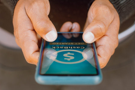 September 1, 2021, Brazil. In this photo illustration the CashBack logo displayed on a smartphoneのeditorial素材