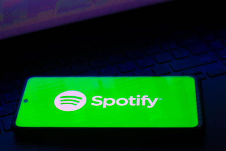 December 7, 2021, Brazil. In this photo illustration the streaming service logo Deezer seen on a...