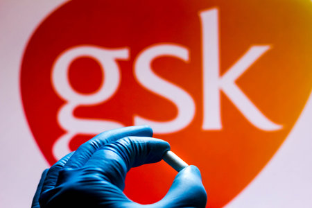 November 26, 2021, Brazil. In this photo illustration Merck Sharp & Dohme (MSD) logo is seen on a screen and a hand holding a pillのeditorial素材